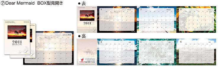Panorama Calendar パノラマカレンダーレギュラーサイズ 蛇腹折りカレンダー ポケットサイズ 6ヶ月×2冊セット ７. DearMermaid　B0X型見聞き