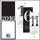 HANABUSA(はなぶさ) 2016 カレンダー C（レトロ＆モダン モノトーン）