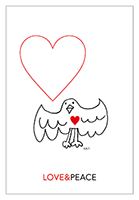 「LOVE & PEACE」 ポストカード デザイン A