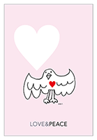 「LOVE & PEACE」 ポストカード デザイン B