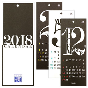 HANABUSA(はなぶさ) 2018 カレンダー C（レトロ＆モダン モノトーン）