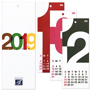 HANABUSA(はなぶさ) 2019 カレンダー B（数字フォルム カラフル）
