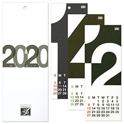 HANABUSA(はなぶさ) 2020 カレンダー A 数字フォルム モノトーン