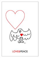 HANABUSA(はなぶさ) 「LOVE & PEACE」 ポストカード デザイン A