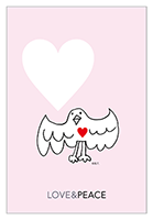 HANABUSA(はなぶさ) 「LOVE & PEACE」 ポストカード デザイン B