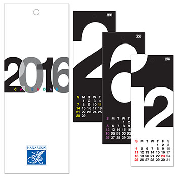 HANABUSA 2015年 壁掛けカレンダー デザインA(モノトーン) 