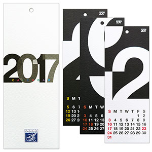 HANABUSA 2017 壁掛けカレンダー デザインA（数字フォルム モノトーン）