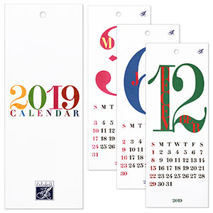 HANABUSA 2019 壁掛けカレンダー デザインD（レトロ＆モダン カラフル）